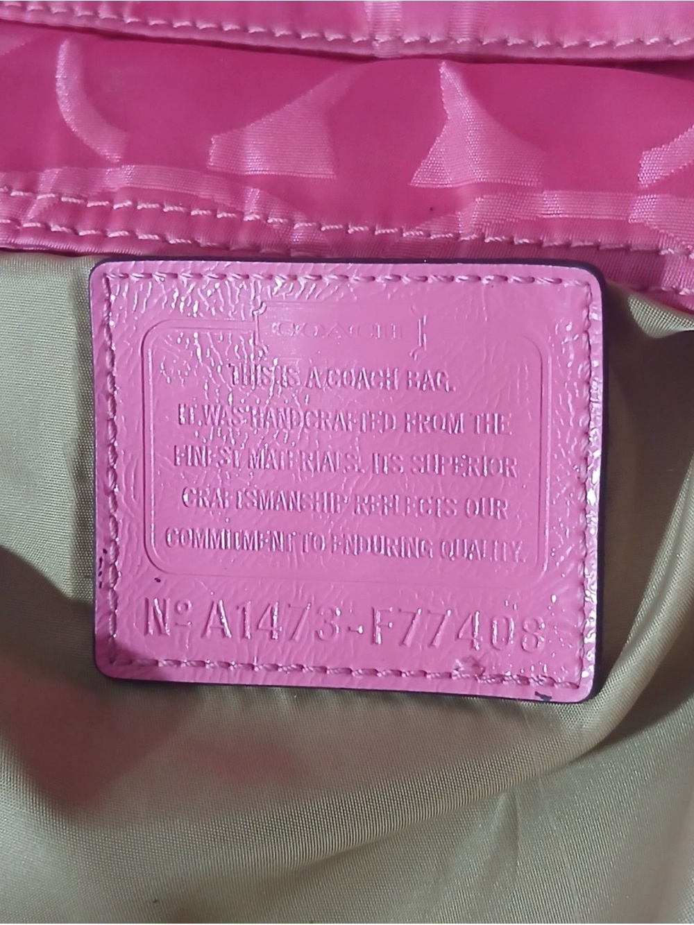 Coach Hot Pink Signature Nylon Crossbody Bag - Picture 4 of 5